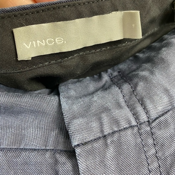 VINCE Linen Lyocell Cotton Blend Washed Faded Blue Trouser Casual Cropped Pant 4 - Picture 3 of 14